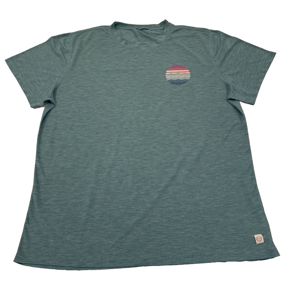 Marine Layer Shirt Mens Large Green Weekend Sport Sunset Graphic Tee Performance